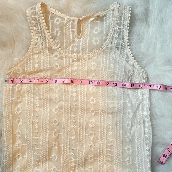 Adiva Cream 2pc. Lace Tank Top with Cami - Picture 6 of 6